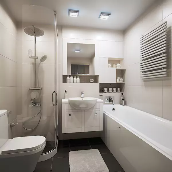White Bathroom Remodel in FortMyers, Florida